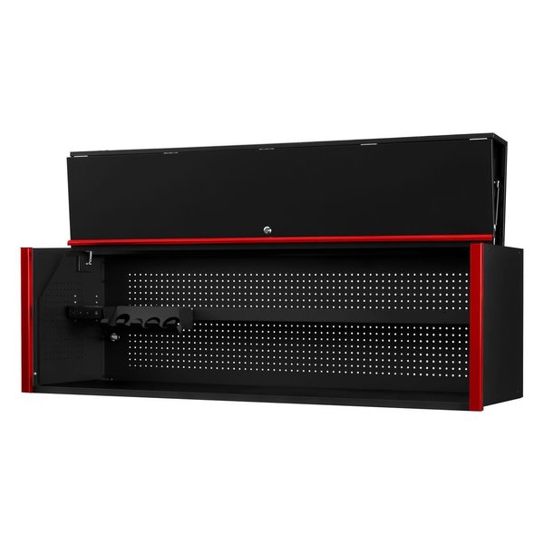 Extreme Tools 72"w x 21"D Extreme Power Workstation Hutch Black w Red Handle DX722101HCBKRD